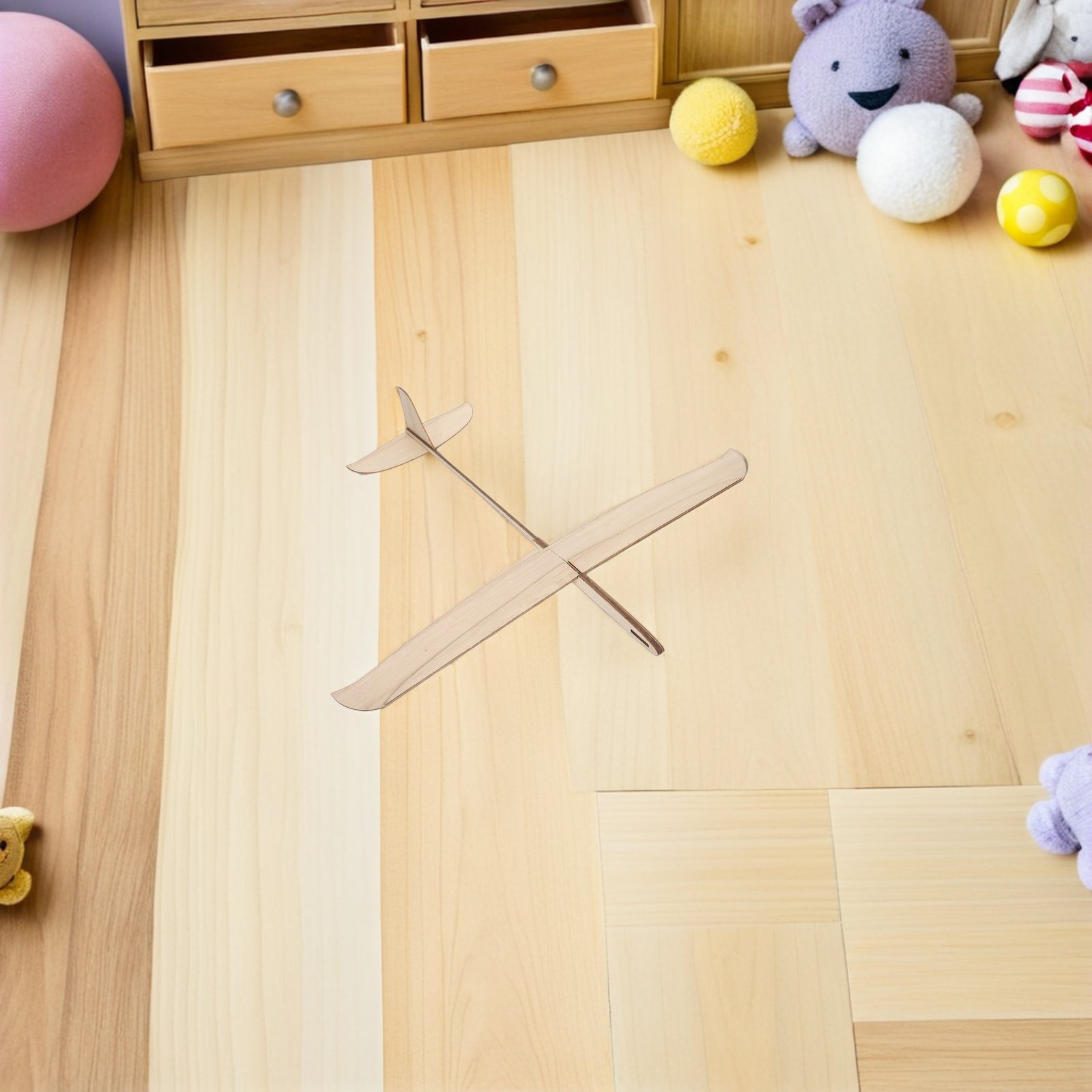 Kids Outdoor Learning Activities - เครื่องบินไม้ DIY แบบยังไม่ทาสี สามารถทาสีได้ เครื่องร่อนแบบขว้างมือ กิจกรรมกลางแจ้ง