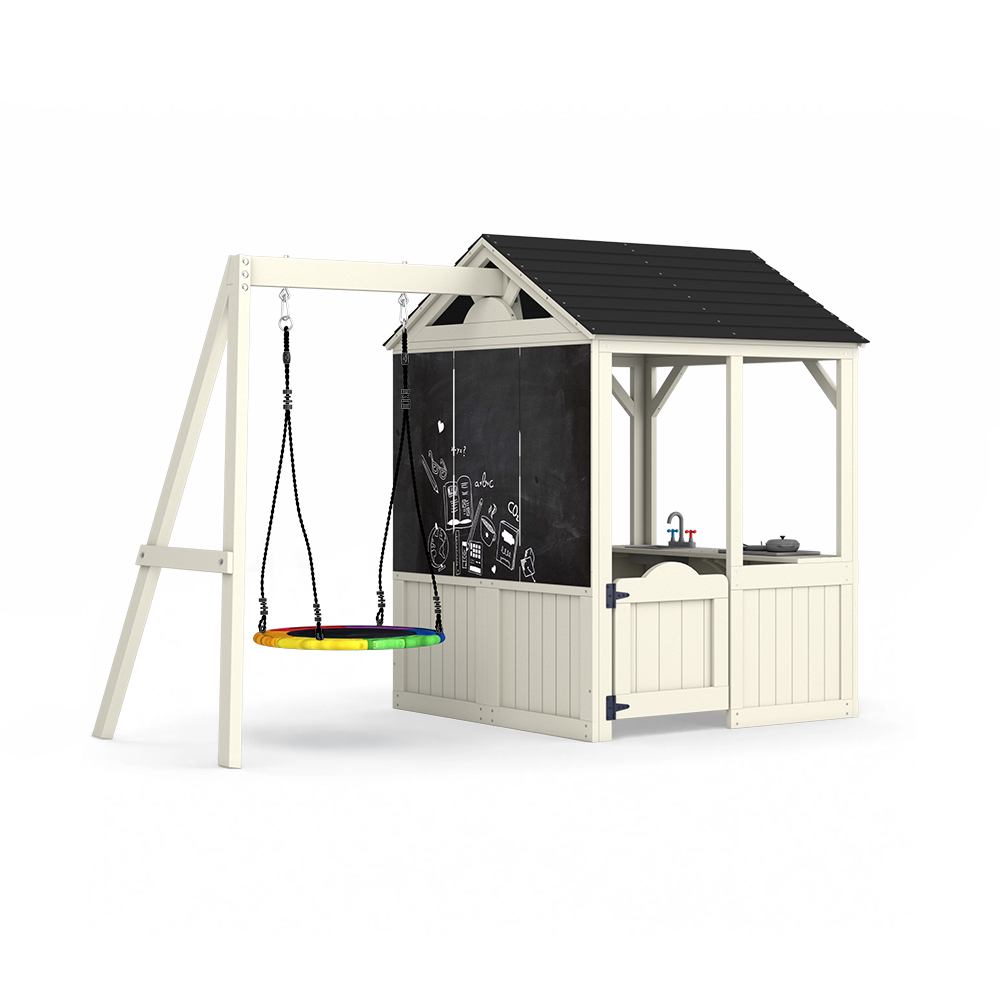 Kids Outdoor Wooden Table - เฟอร์นิเจอร์สำหรับสวน บ้านเด็กเล่น สนามเด็กเล่น ของเล่นบทบาทสมมติ โต๊ะปิกนิกกลางแจ้ง ชุดชิงช้า