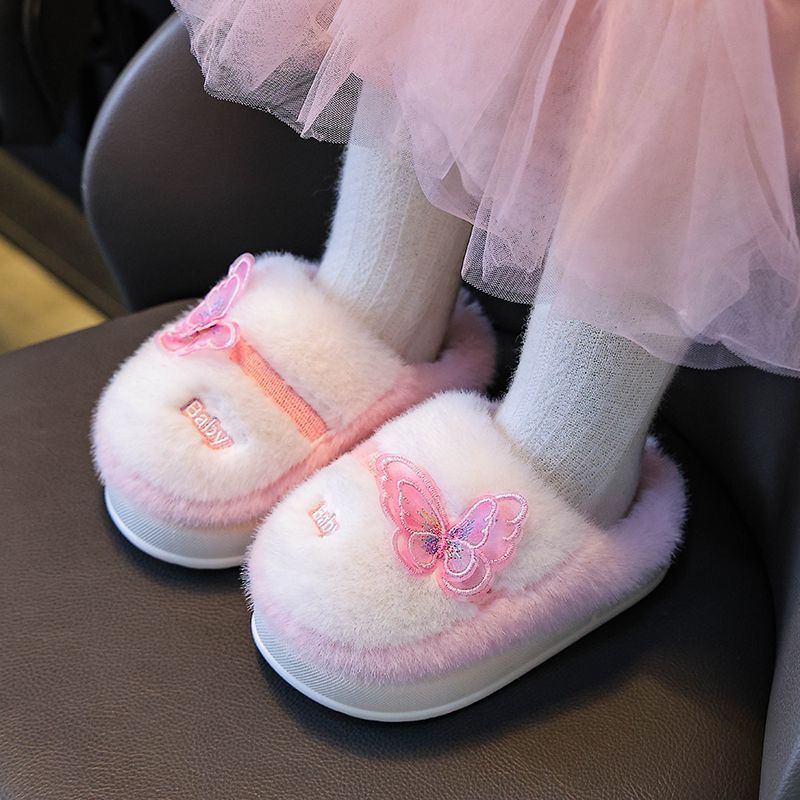 Kids Indoor Outdoor Slippers - รองเท้าแตะเด็กอุ่น ผ้าฝ้าย รุ่นใหม่ ปี 2025 สำหรับฤดูใบไม้ร่วงและฤดูหนาว