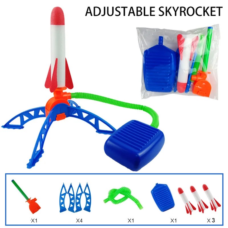 Kids Outdoor Jumpsuit - เครื่องยิงจรวดลมแบบใช้เท้าเหยียบ ของเล่นจรวดบินได้สำหรับเด็ก เหมาะสำหรับเล่นกีฬากระโดด ของเล่นเด็ก ของขวัญ