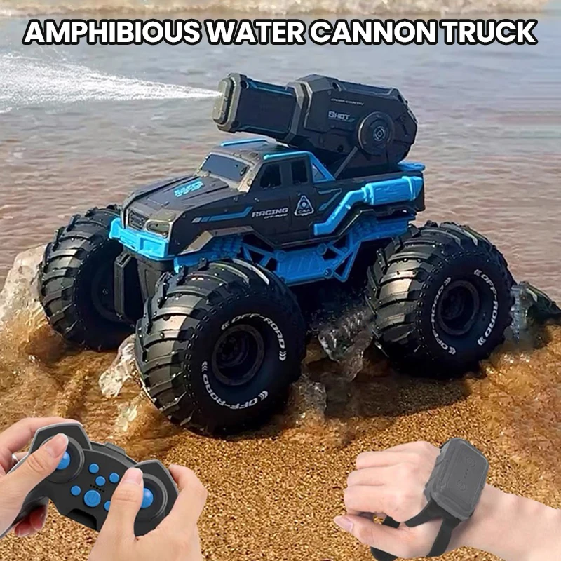 Kids Outdoor Vehicles - รถบังคับวิทยุแบบสะเทินน้ำสะเทินบก 2 โหมดควบคุม รถบังคับปีนป่าย 2.4Ghz รถสตั๊นท์วิ่งบนทางวิบาก