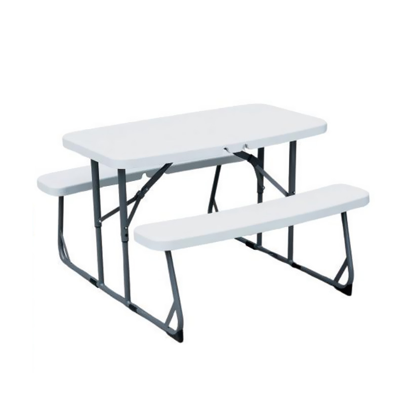 Kids Outdoor Picnic Table - ชุดโต๊ะและม้านั่งพลาสติกพับได้ ทนทาน สำหรับเด็ก ใช้ได้ทั้งในบ้านและนอกบ้าน เหมาะสำหรับสวนหลังบ้าน โรงเรียน