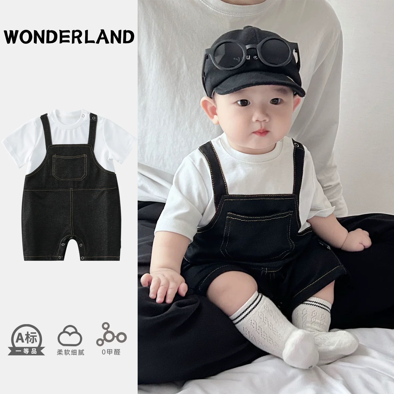 Kids Outdoor Jumpsuit - ชุดจั๊มสูทเด็กแรกเกิดสำหรับฤดูร้อน น่ารักสุดๆ แฟชั่นสำหรับเด็กเล็ก ชุดรอมเปอร์สำหรับใส่ออกนอกบ้าน