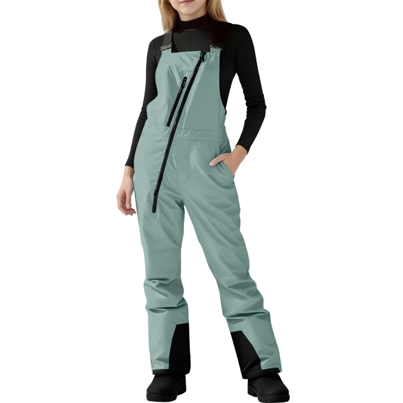 Kids Outdoor Jumpsuit - กางเกงสกีสำหรับเด็ก ผ้ากันเปื้อนสกี ฉนวนสโนว์บอร์ด Overalls กันน้ำกลางแจ้ง Snowpant