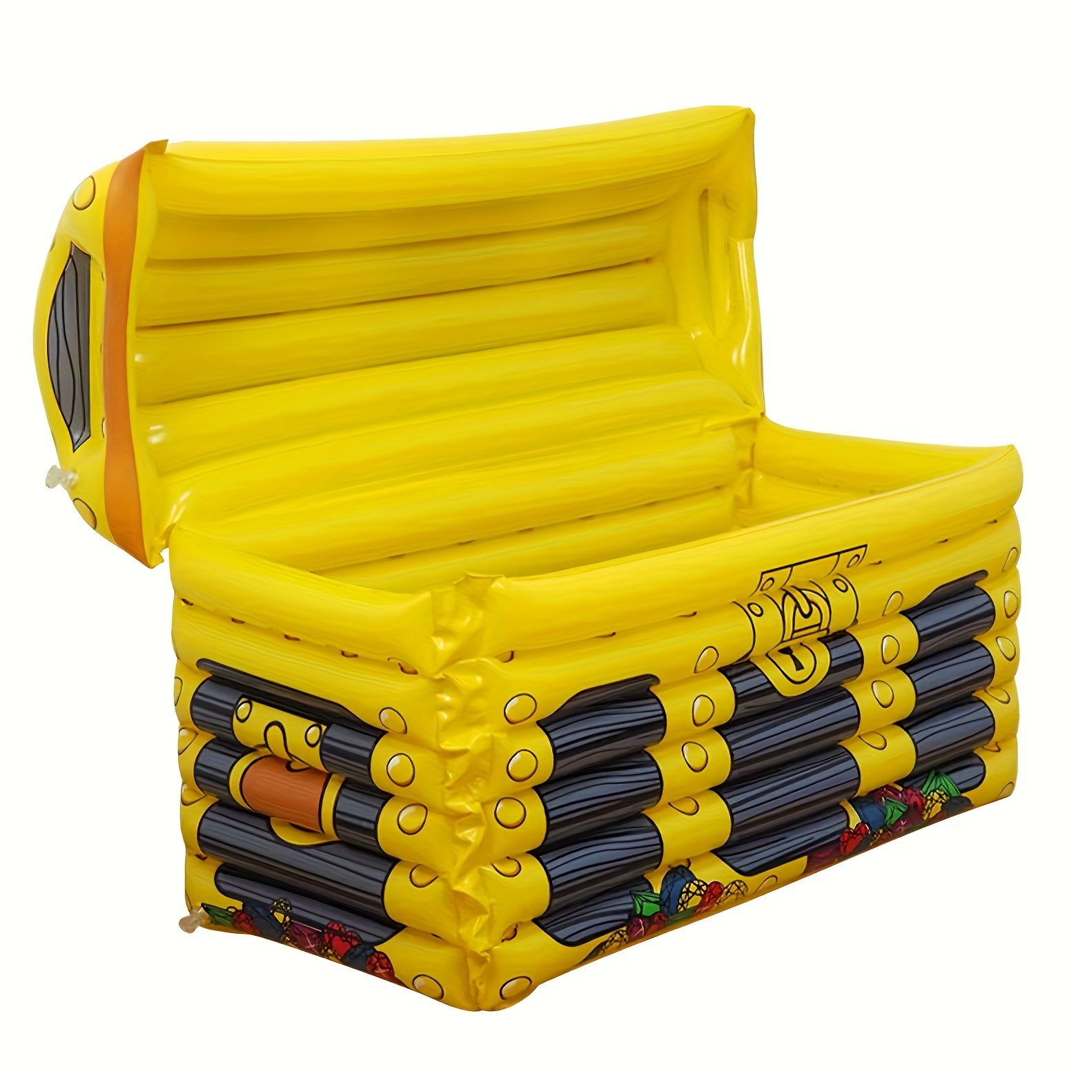 Kids Outdoor Fun - กล่องเก็บของเล่นและบาร์น้ำแข็งเป่าลมอเนกประสงค์ กล่องเก็บความเย็นแบบพกพา ใช้ได้สองแบบ สำหรับงานปาร์ตี้ที่บ้าน ปิกนิกกลางแจ้ง และจัดเก็บของเล่นเด็ก