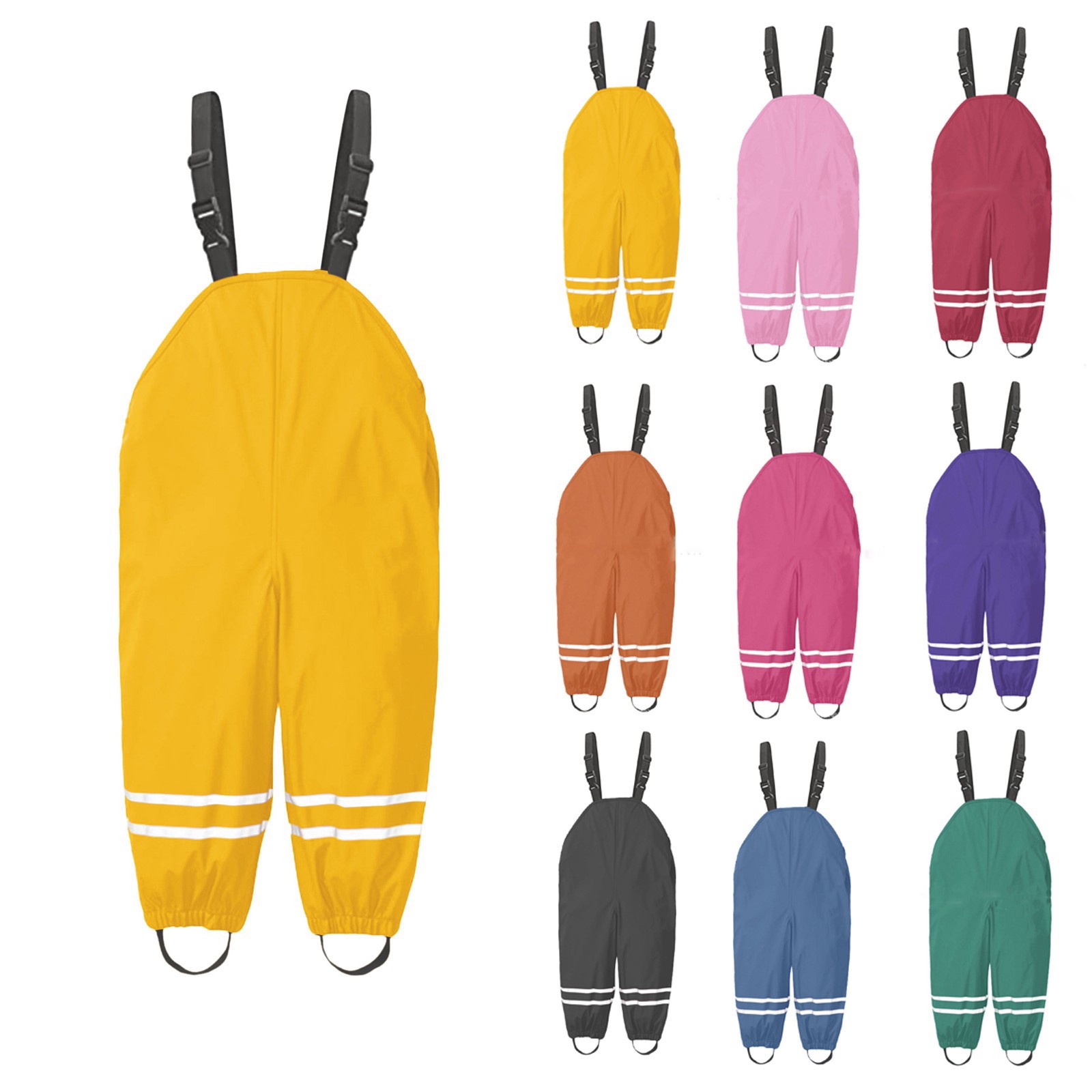 Kids Outdoor Jumpsuit - กางเกงกันฝนเด็ก 1-8 ปี ชุดกันฝนเด็กเล็ก สีฟ้า สีชมพู