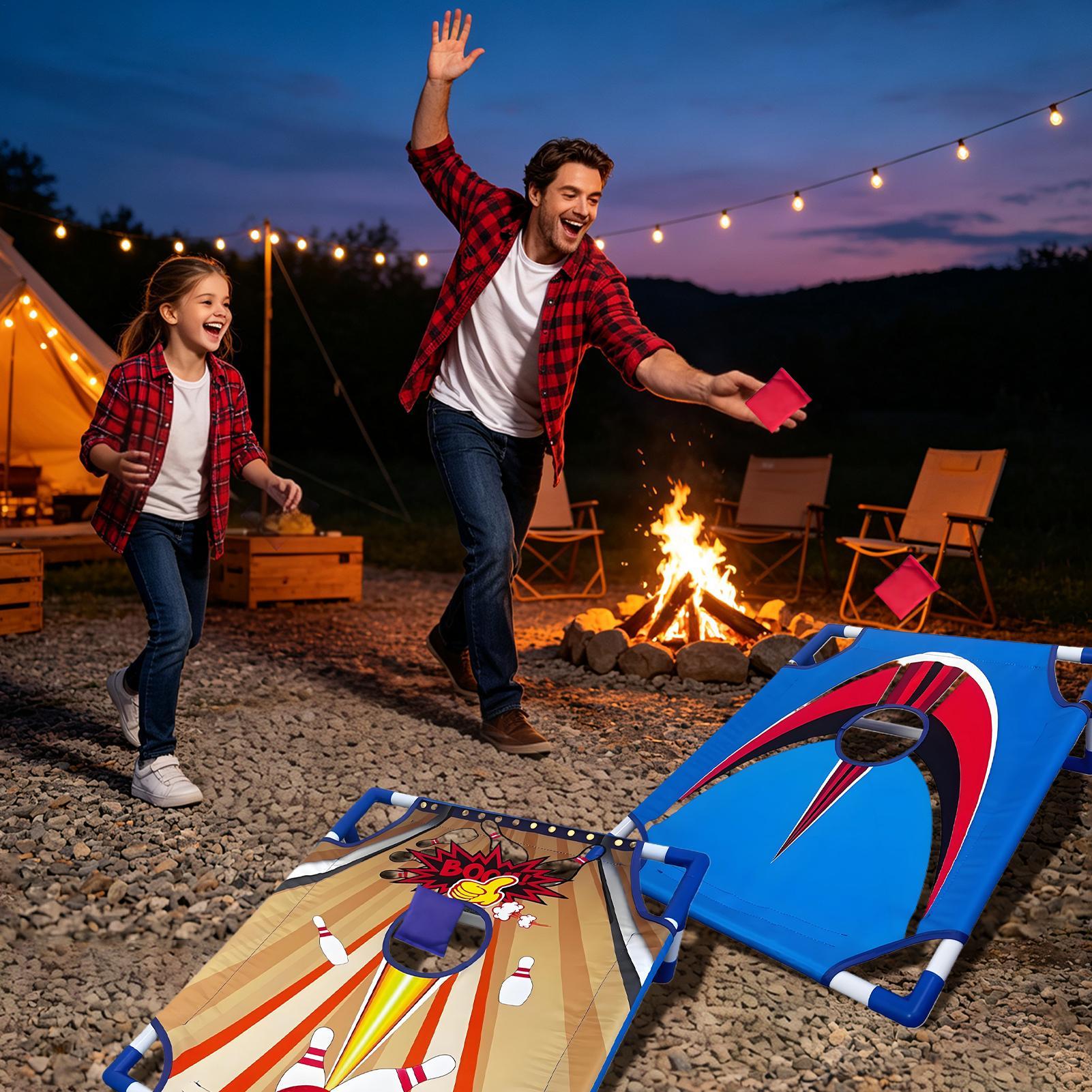 Kids Outdoor Bean Bag - เกมโยนถุงถั่วสำหรับเด็ก พกพาสะดวก พับเก็บได้ สนุกสนาน พร้อมกระเป๋าหิ้ว ชุดโยนถุงถั่วสำหรับตั้งแคมป์