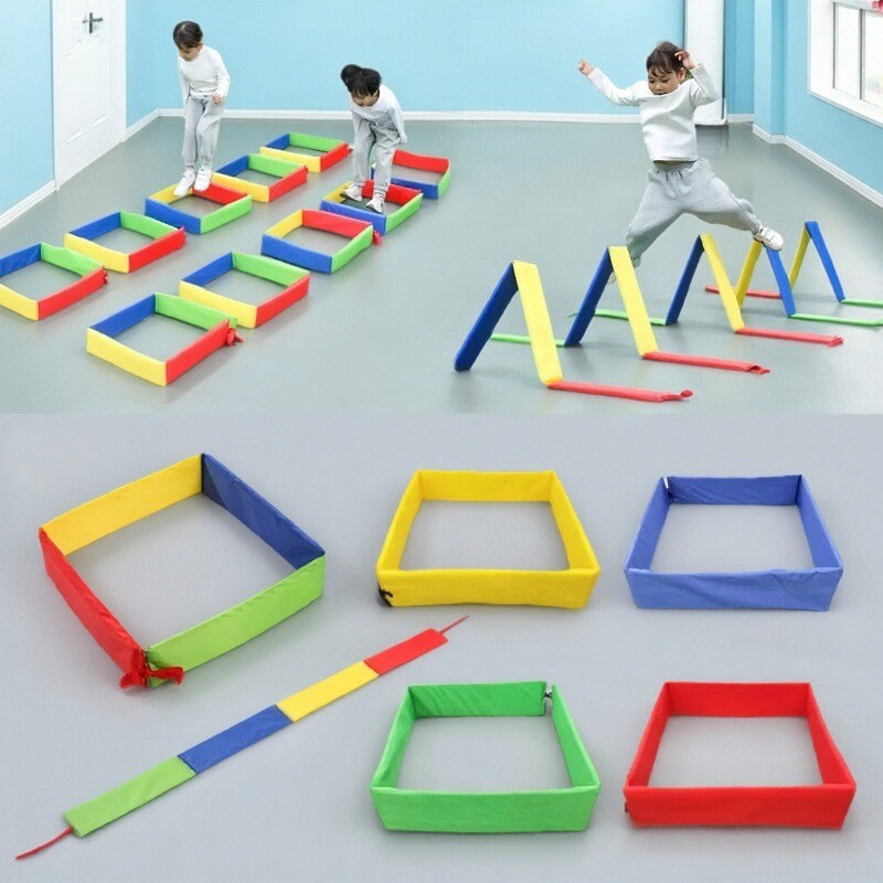 Kids Outdoor Climber - ของเล่นกลางแจ้งสำหรับเด็ก แท่นกระโดด ตาข่ายเจาะรู ของเล่นฝึกการผสมผสานประสาทสัมผัส สำหรับเด็กอนุบาล สร้างปฏิสัมพันธ์ระหว่างพ่อแม่ลูก