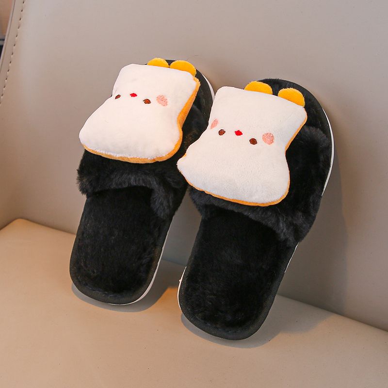 Kids Indoor Outdoor Slippers - รองเท้าแตะแบบเปิดนิ้วเท้าสำหรับเด็ก ฤดูหนาว 2026 นุ่มฟู อุ่นสบาย ใช้ได้ทั้งในบ้านและนอกบ้าน