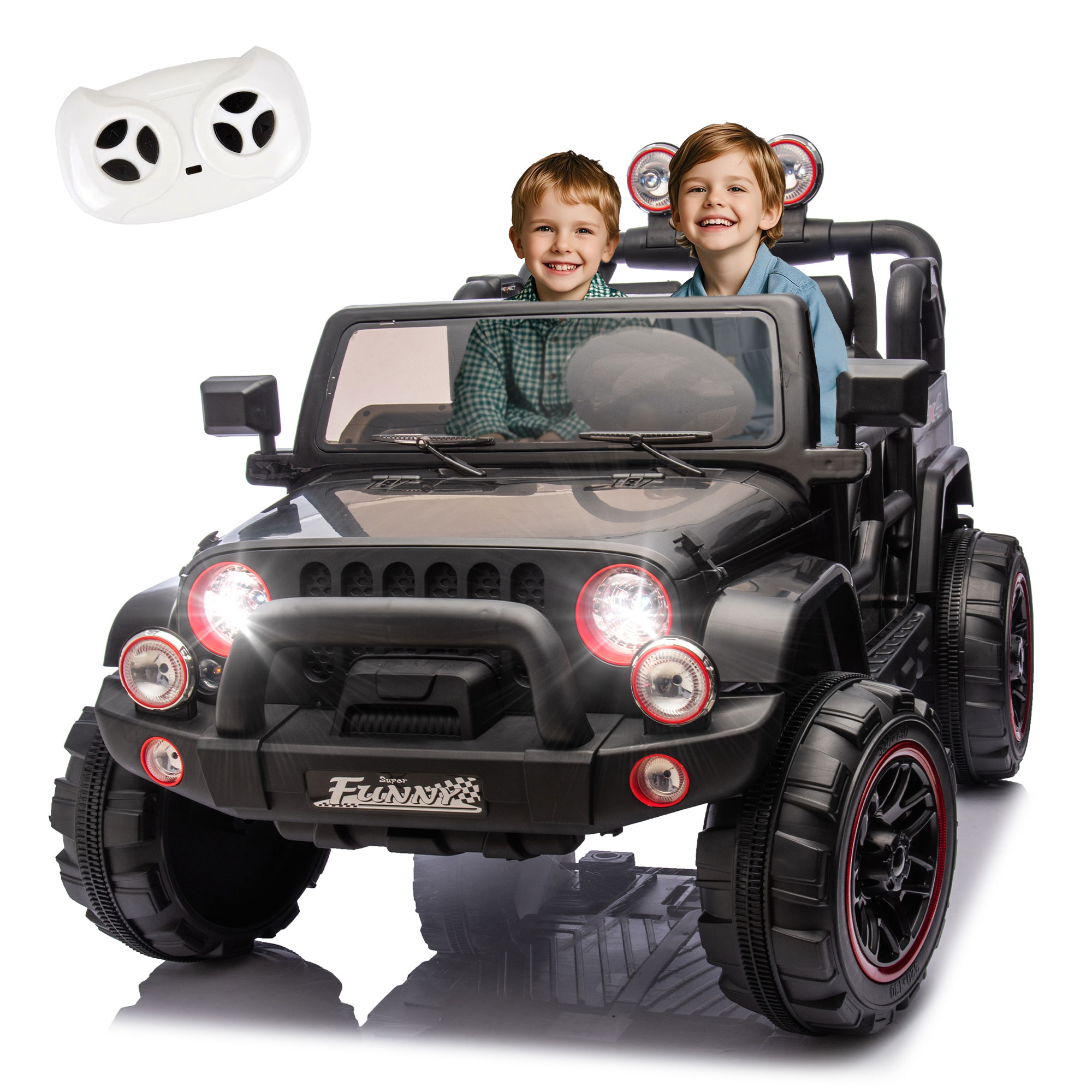 Kids Outdoor Electric Car - รถยนต์ไฟฟ้าสำหรับเด็ก 24V 80W พร้อมรีโมทบลูทูธ ระบบกันสะเทือน ไฟ