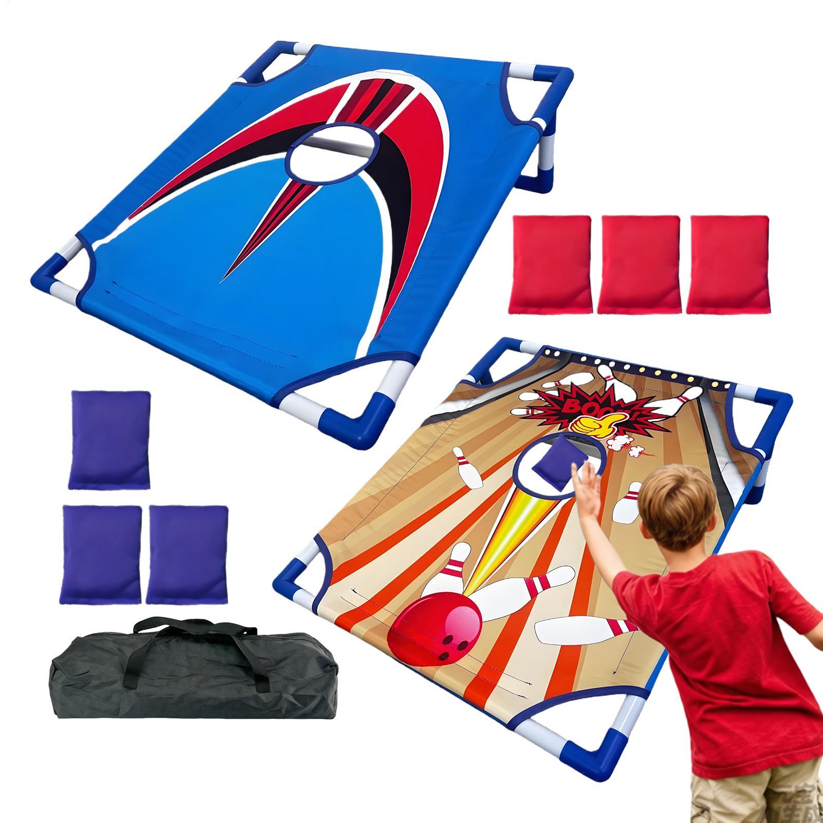 Kids Outdoor Bean Bag - เกมโยนถุงถั่วสำหรับเด็ก ชุดโยนถุงถั่วแบบพับได้ ทนทานต่อสภาพอากาศ สำหรับตั้งแคมป์ เหมาะสำหรับผู้ใหญ่ เด็กชาย