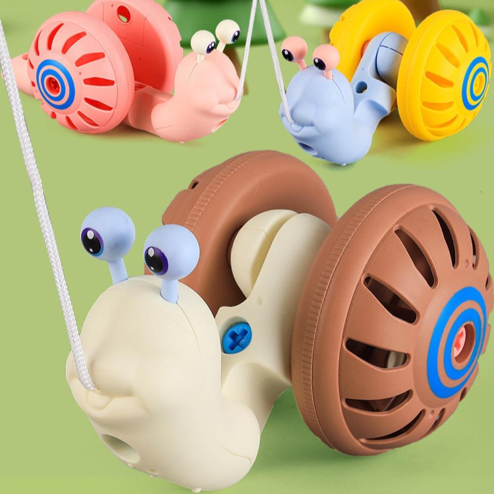 Kids Outdoor Entertainment - ของเล่นเด็กแบบประกอบรูปหอยทากพร้อมเชือกดึง 1 ชิ้น ของเล่นเสริมพัฒนาการเด็กเล็ก ของเล่นเด็กวัยหัดเดิน ของขวัญสำหรับเด็ก