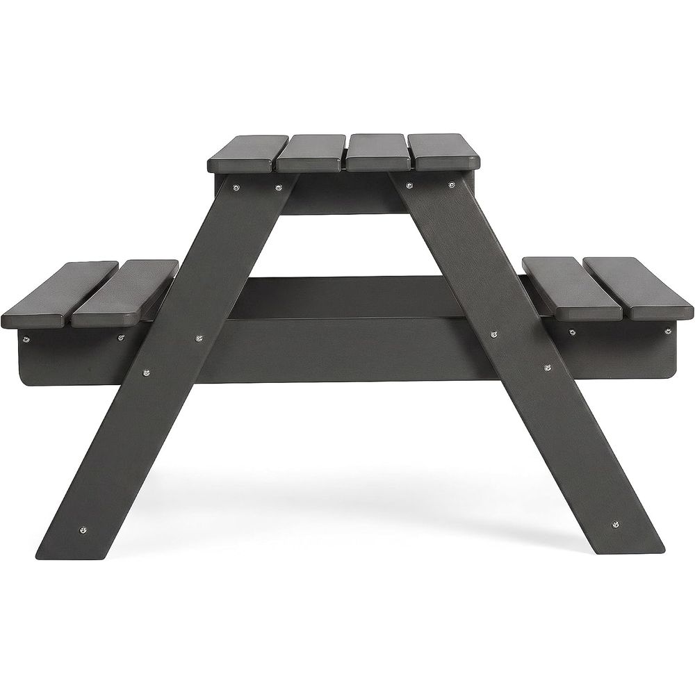 Kids Outdoor Picnic Table - มอลิบู โต๊ะปิกนิกพลาสติก HDPE สำหรับเด็กทั้งในร่มและกลางแจ้ง สีเทา