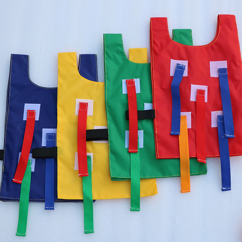Kids Outdoor Equipment - เสื้อกั๊กเด็กสำหรับกิจกรรมกลางแจ้ง แบบดึงหาง สีแดง อุปกรณ์การเรียนรู้สำหรับเด็กอนุบาล ของเล่นกลางแจ้งสำหรับเด็ก