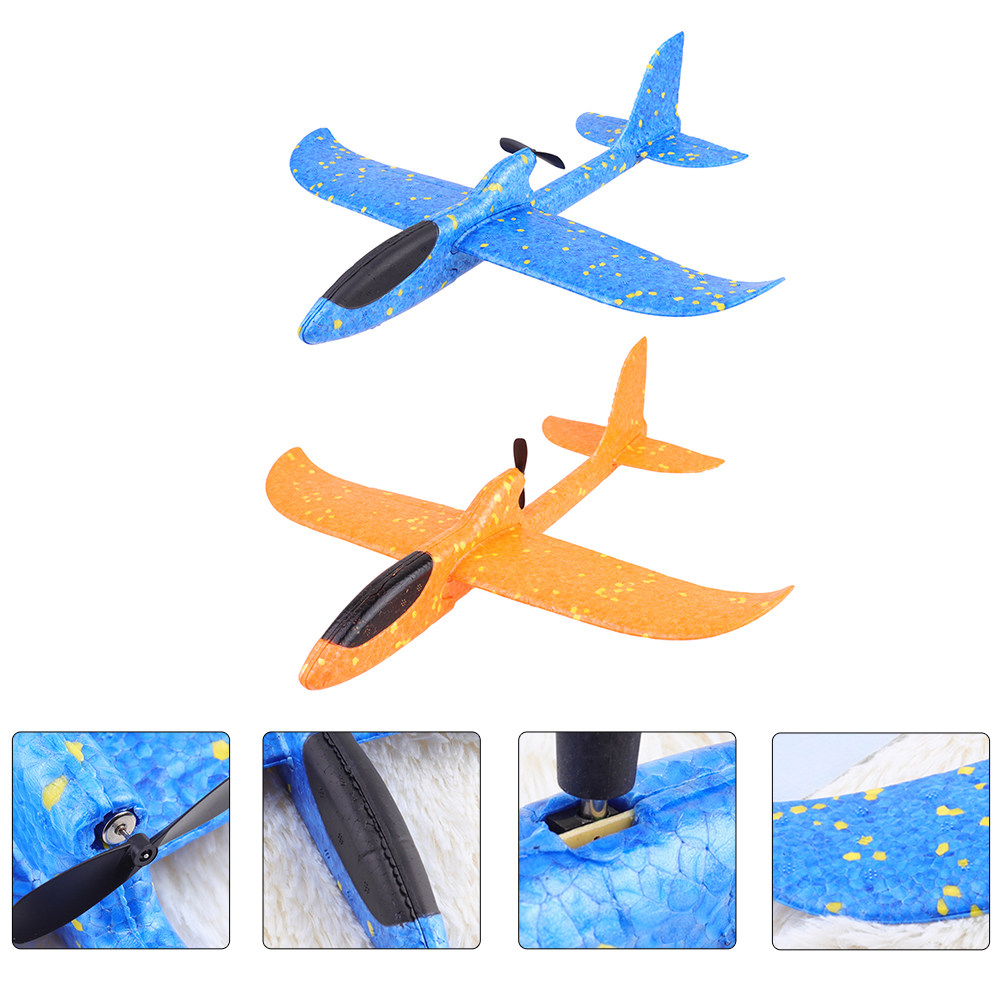 Kids Outdoor Fun - เครื่องบินโฟมไฟฟ้าสำหรับเด็ก 2 ชิ้น ชาร์จผ่าน USB ได้