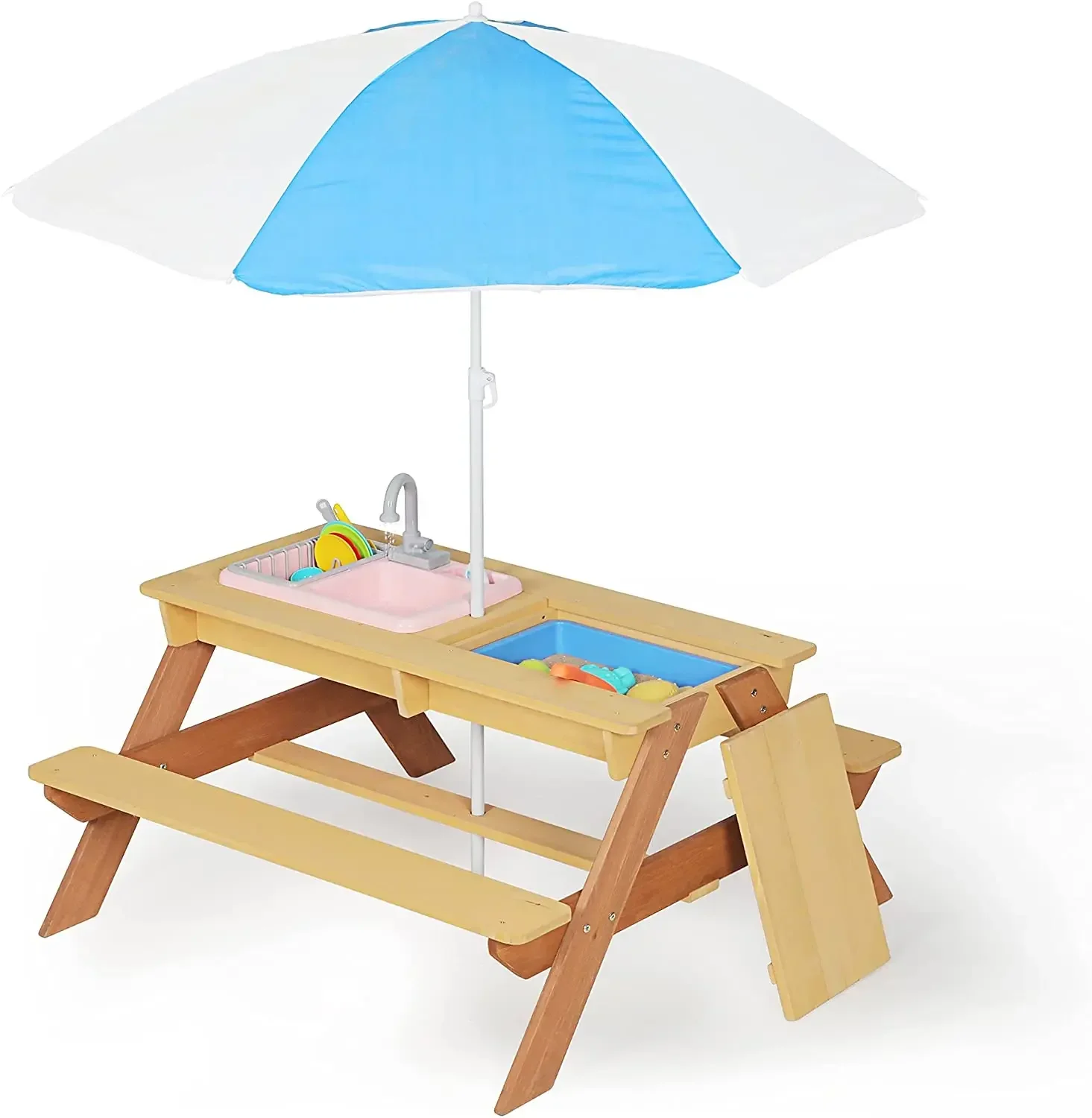 # โต๊ะปิกนิกสําหรับเด็ก โต๊ะรั - Kids Outdoor Picnic Table บทวิจารณ์และราคา