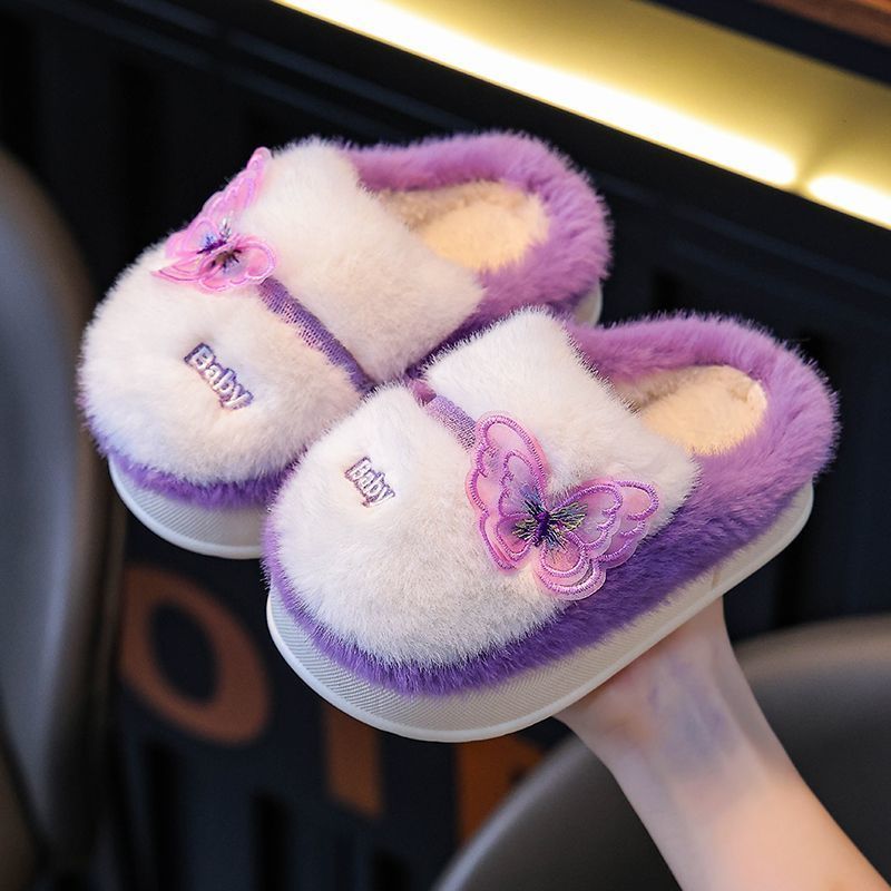รองเท้าแตะเด็กอุ่น ผ้าฝ้าย รุ่ - Kids Indoor Outdoor Slippers บทวิจารณ์และราคา