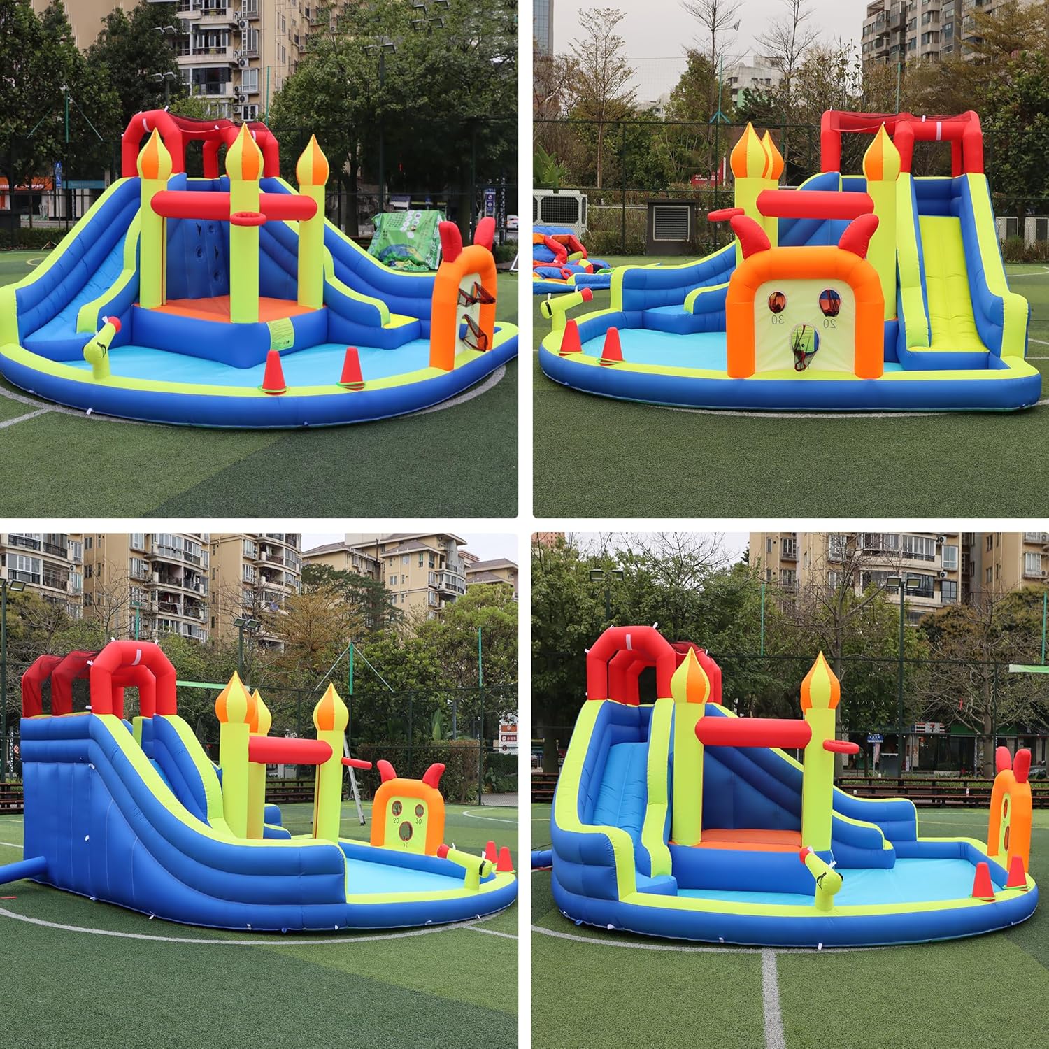 บ้านลมเด็กพร้อมสไลเดอร์น้ำเป่า - Kids Outdoor Fun บทวิจารณ์และราคา