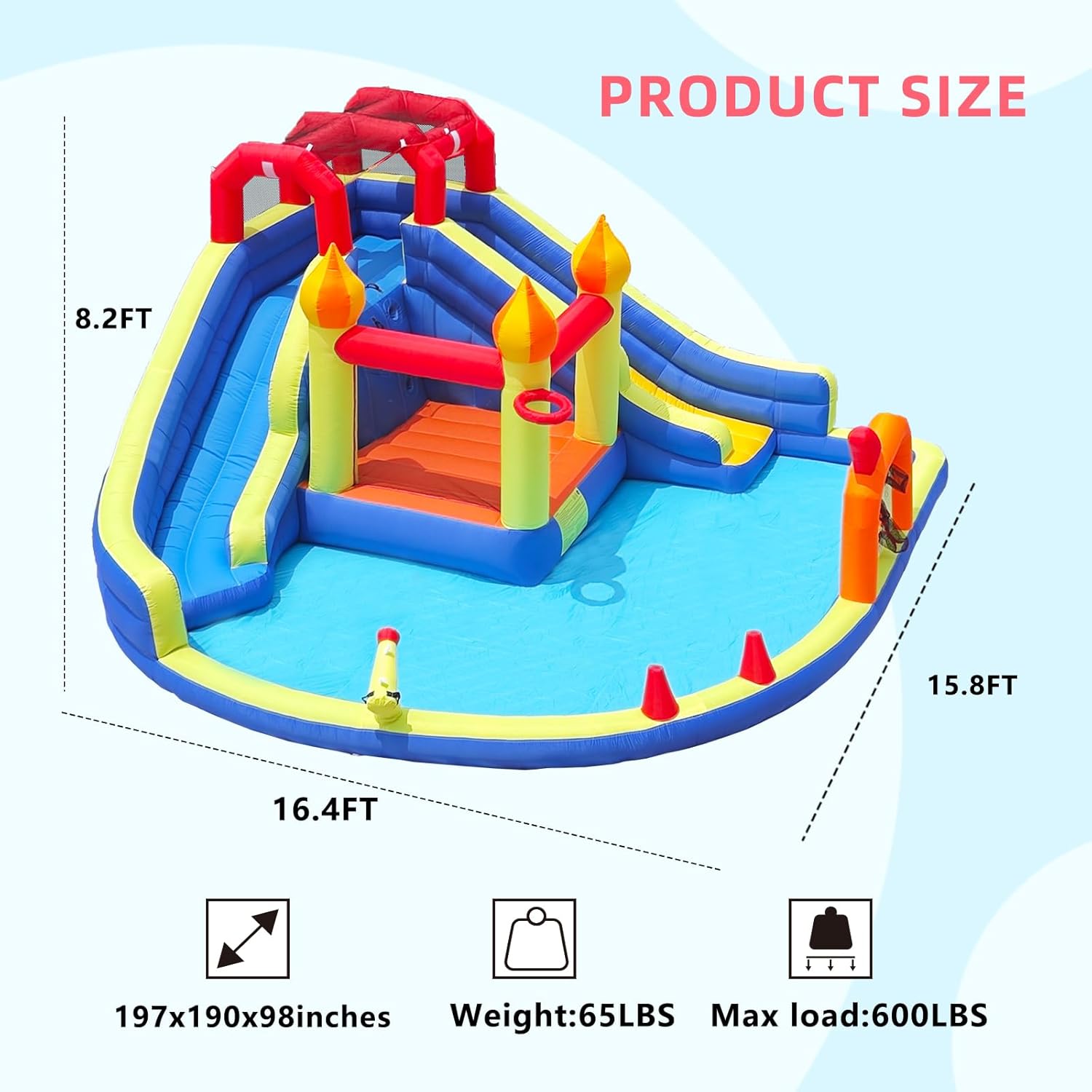 บ้านลมเด็กพร้อมสไลเดอร์น้ำเป่า - Kids Outdoor Fun บทวิจารณ์และราคา