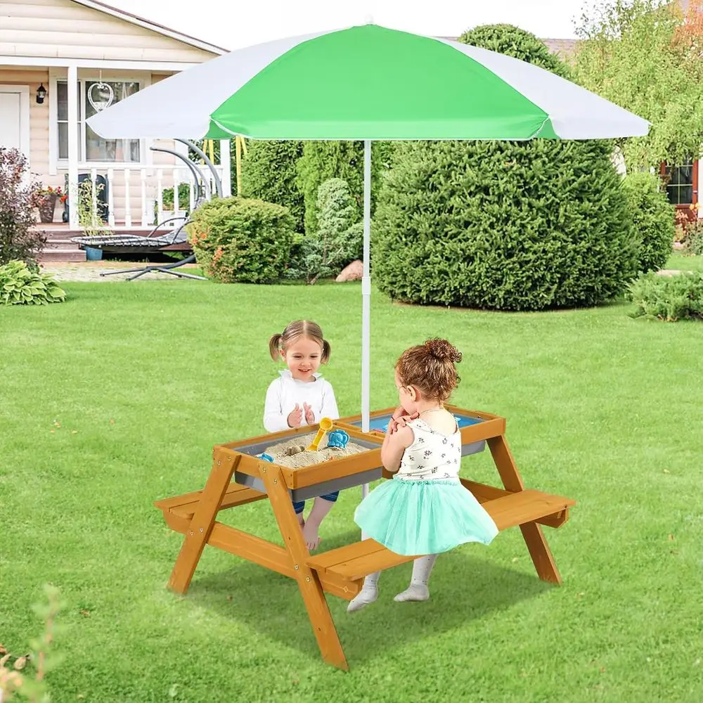 โต๊ะปิกนิกเด็กแบบปรับความสูงได - Kids Outdoor Wooden Table บทวิจารณ์และราคา
