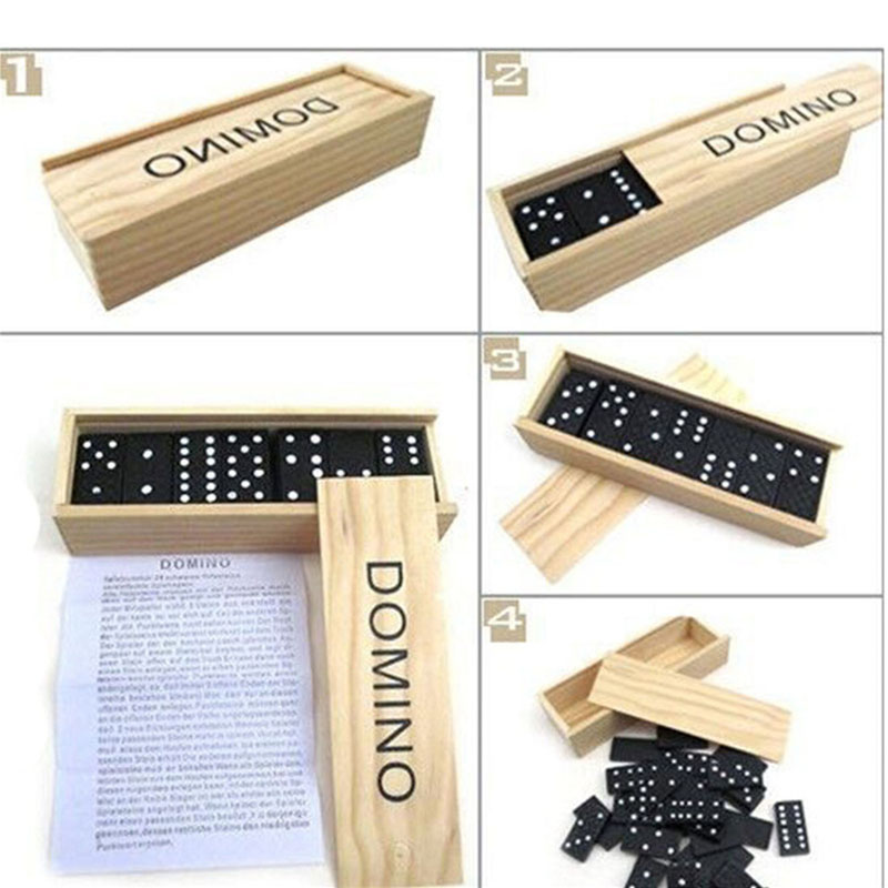 28 ชิ้น/เซ็ตเกมกระดานโดมิโนไม้ - Kids Outdoor Wooden Table บทวิจารณ์และราคา