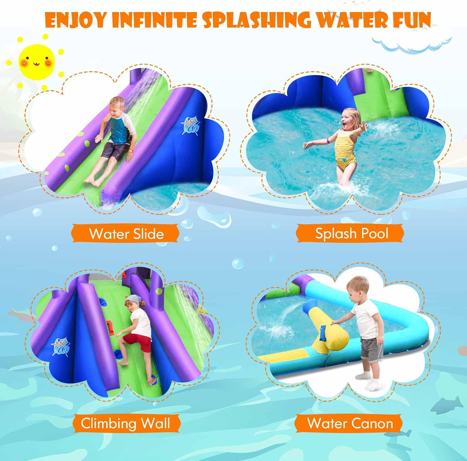 สวนน้ำเป่าลมขนาดใหญ่สำหรับเด็ก - Kids Outdoor Climber บทวิจารณ์และราคา