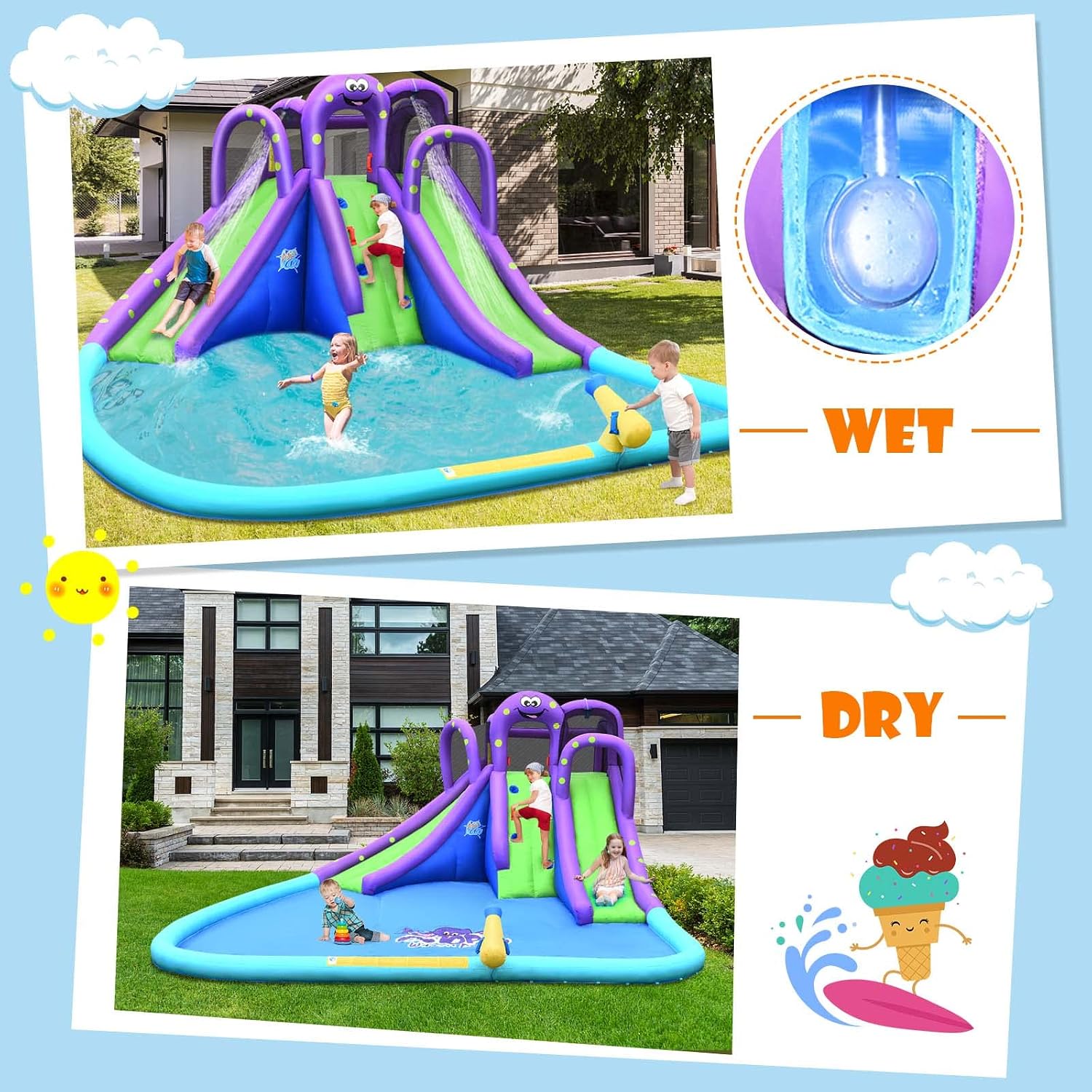 สวนน้ำเป่าลมขนาดใหญ่สำหรับเด็ก - Kids Outdoor Climber บทวิจารณ์และราคา