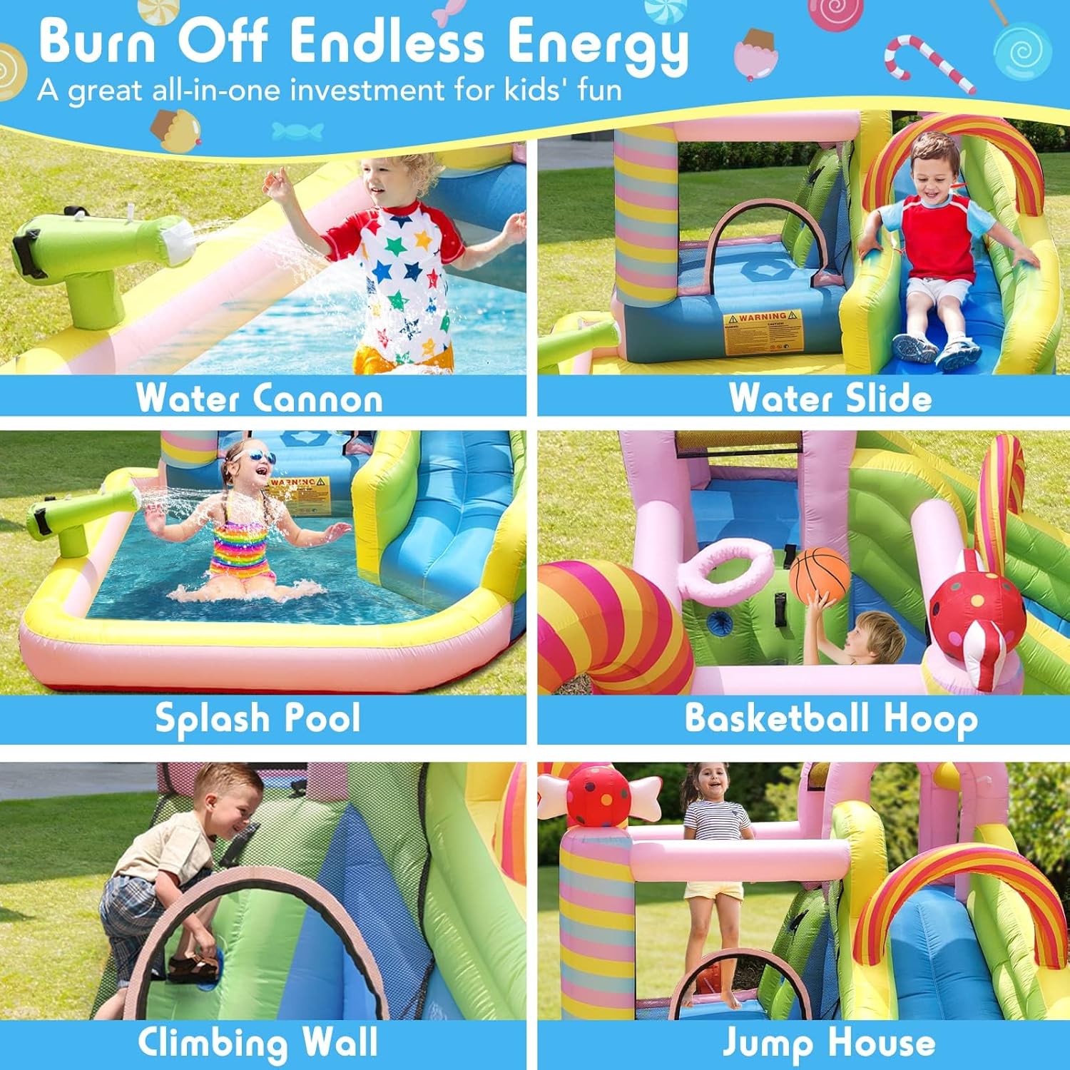บ้านลมเป่าลมสำหรับเด็กพร้อมสไล - Kids Outdoor Fun บทวิจารณ์และราคา