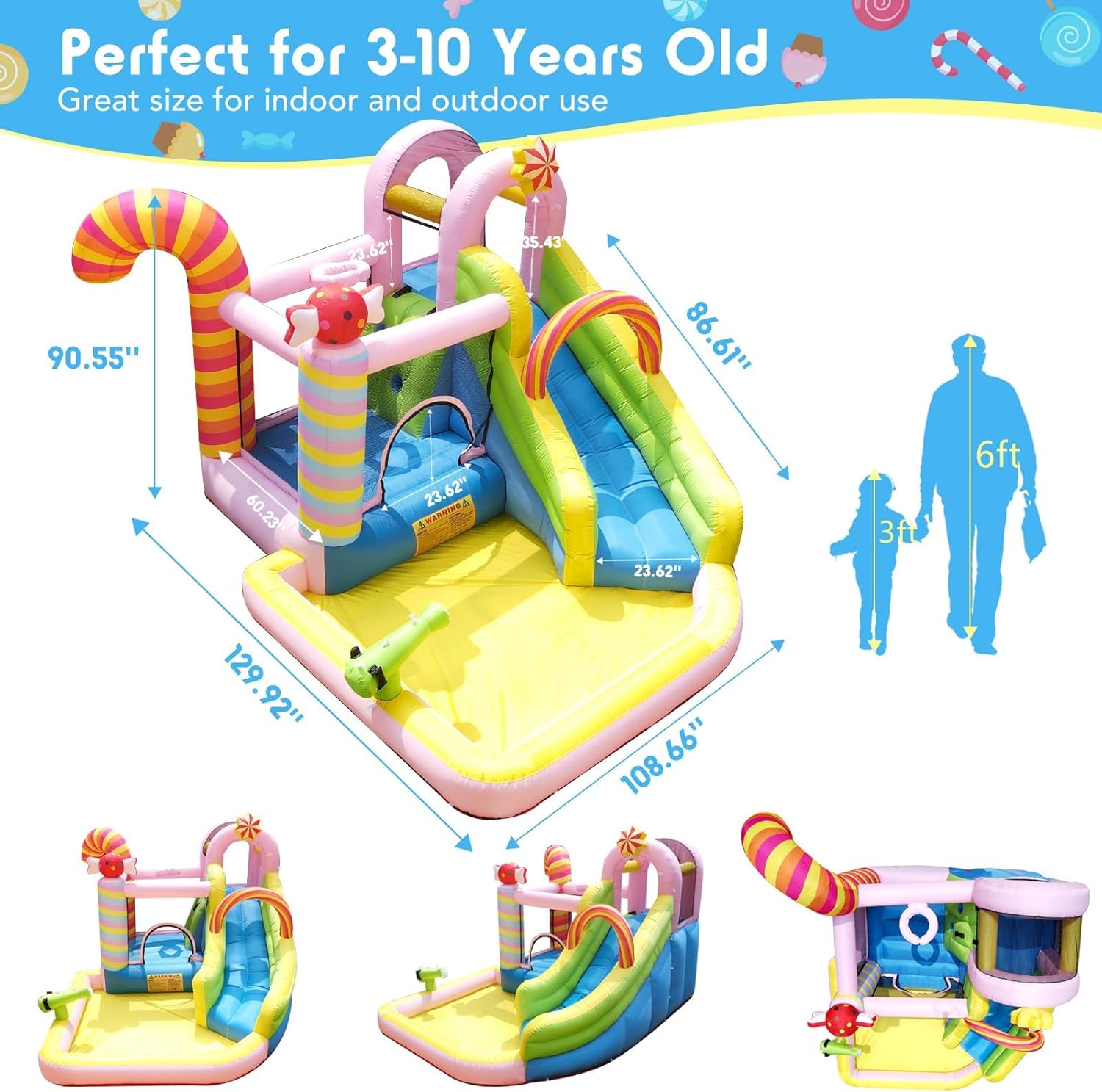บ้านลมเป่าลมสำหรับเด็กพร้อมสไล - Kids Outdoor Fun บทวิจารณ์และราคา