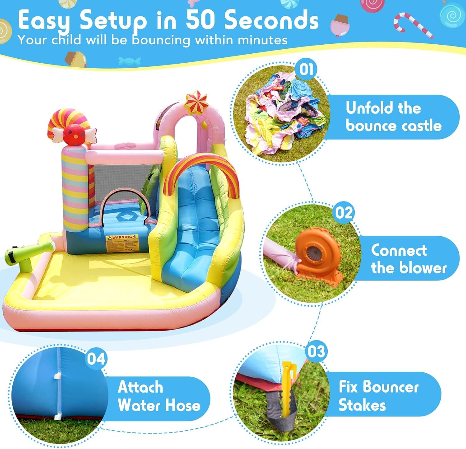บ้านลมเป่าลมสำหรับเด็กพร้อมสไล - Kids Outdoor Fun บทวิจารณ์และราคา