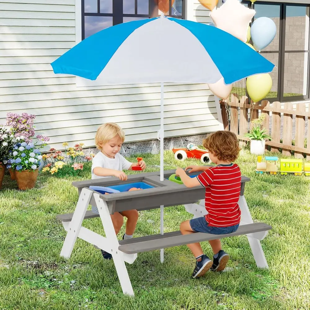 โต๊ะปิกนิกไม้แบบ 3-in-1 สำหรับ - Kids Outdoor Wooden Table บทวิจารณ์และราคา