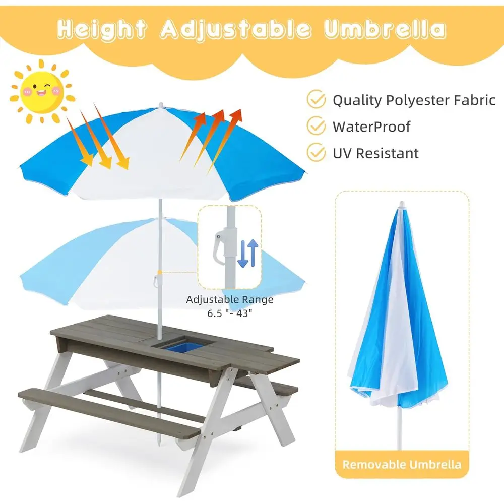 โต๊ะปิกนิกไม้แบบ 3-in-1 สำหรับ - Kids Outdoor Wooden Table บทวิจารณ์และราคา