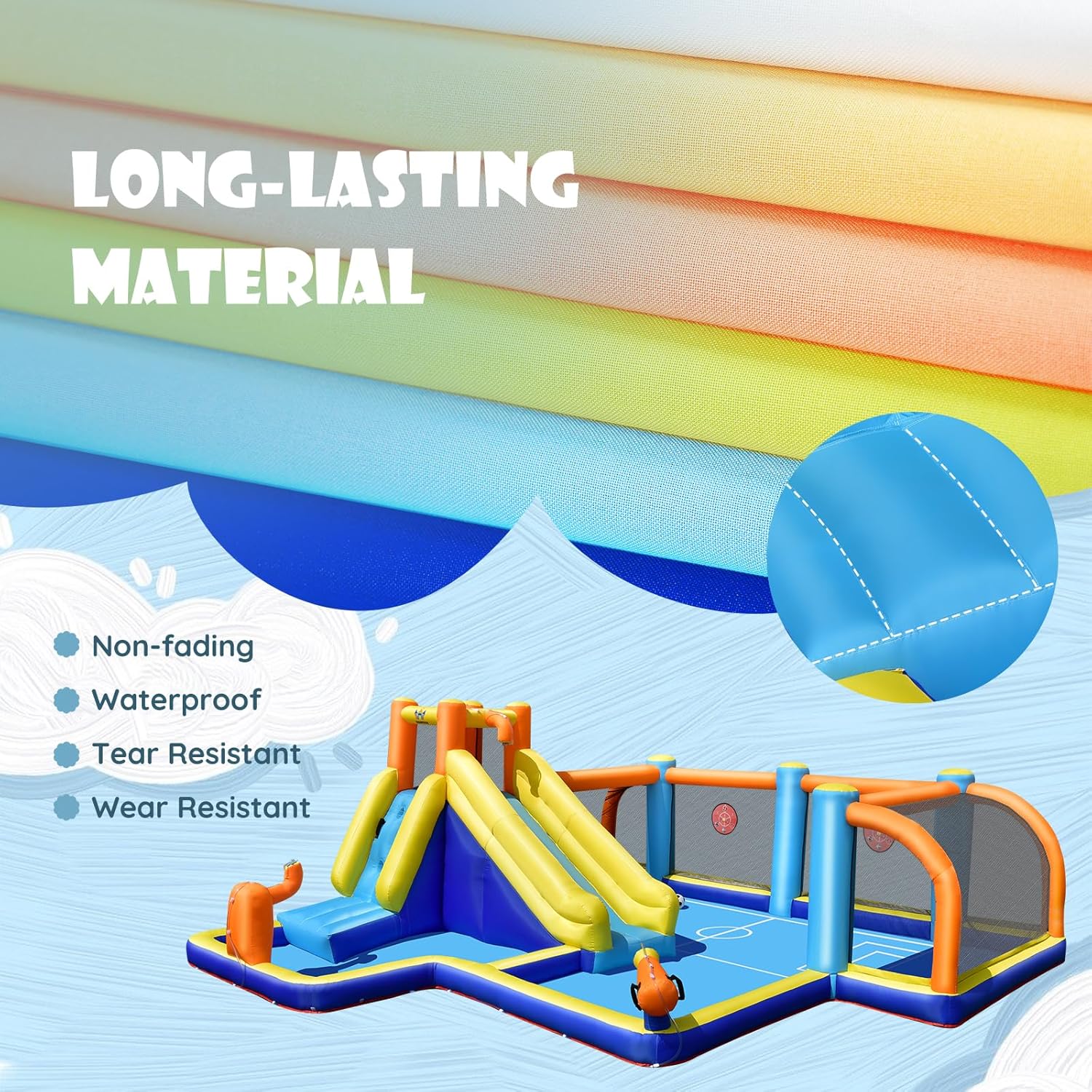 สไลเดอร์น้ำเป่าลมขนาดใหญ่พร้อม - Kids Outdoor Fun บทวิจารณ์และราคา