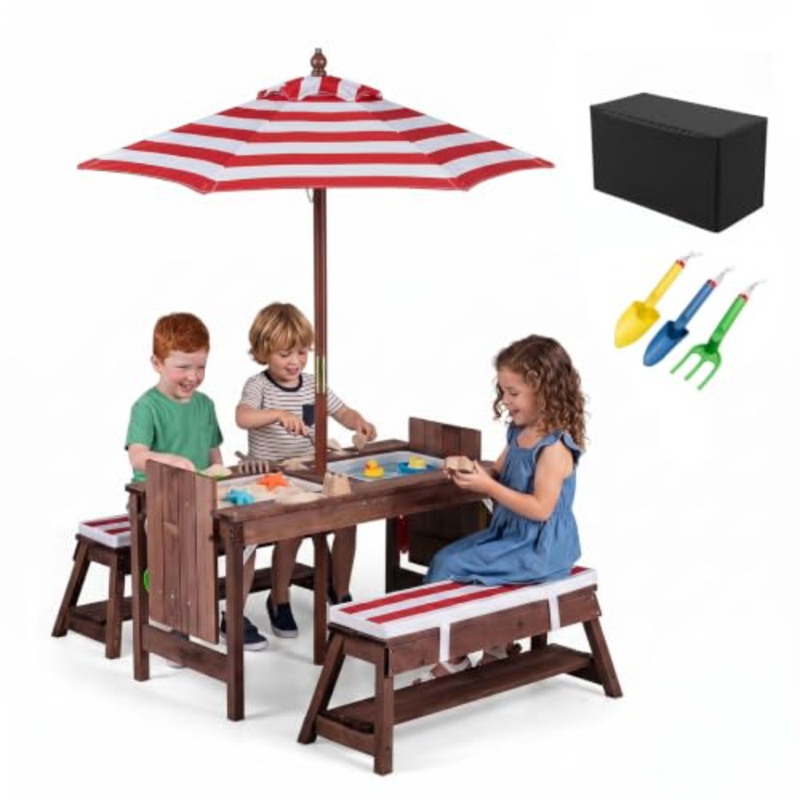 โต๊ะปิกนิกสำหรับเด็กสำหรับใช้ก - Kids Outdoor Wooden Table บทวิจารณ์และราคา