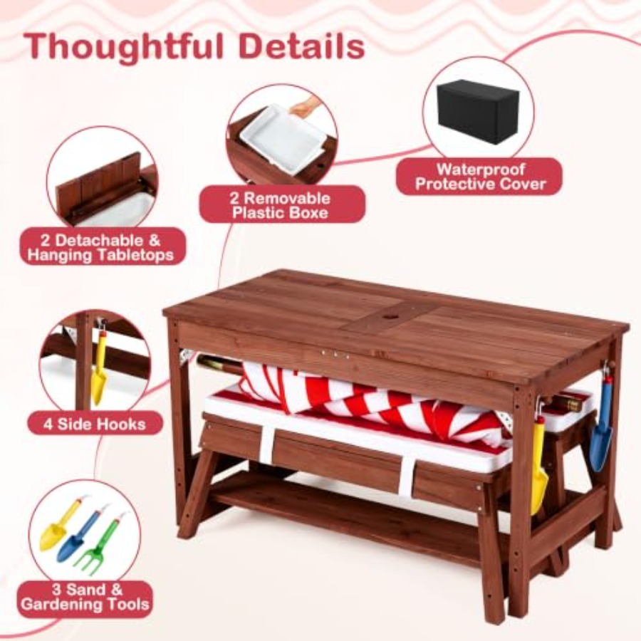 โต๊ะปิกนิกสำหรับเด็กสำหรับใช้ก - Kids Outdoor Wooden Table บทวิจารณ์และราคา