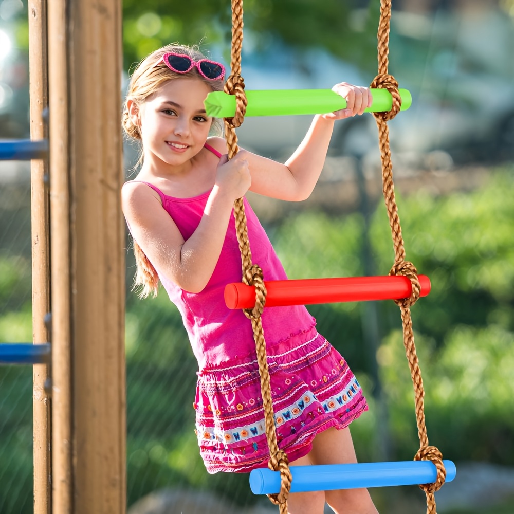 บันไดปีนป่ายหลากสีสำหรับเด็ก 1 - Kids Outdoor Climbing Structure บทวิจารณ์และราคา