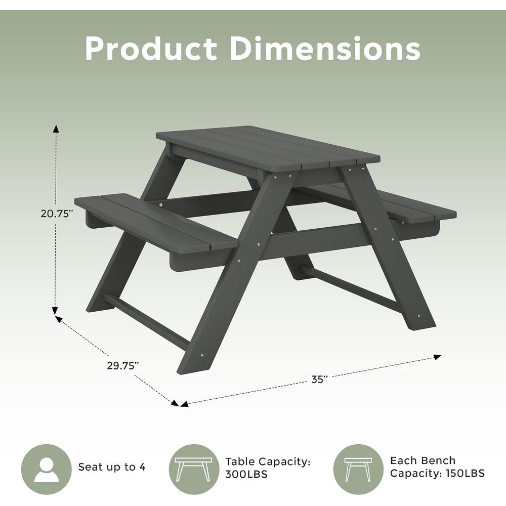 มอลิบู โต๊ะปิกนิกพลาสติก HDPE  - Kids Outdoor Picnic Table บทวิจารณ์และราคา