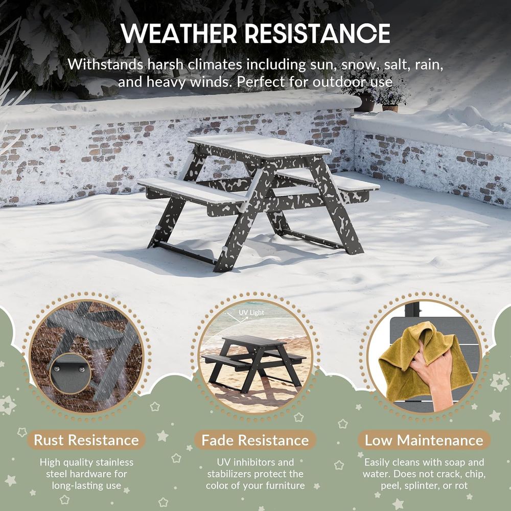 มอลิบู โต๊ะปิกนิกพลาสติก HDPE  - Kids Outdoor Picnic Table บทวิจารณ์และราคา