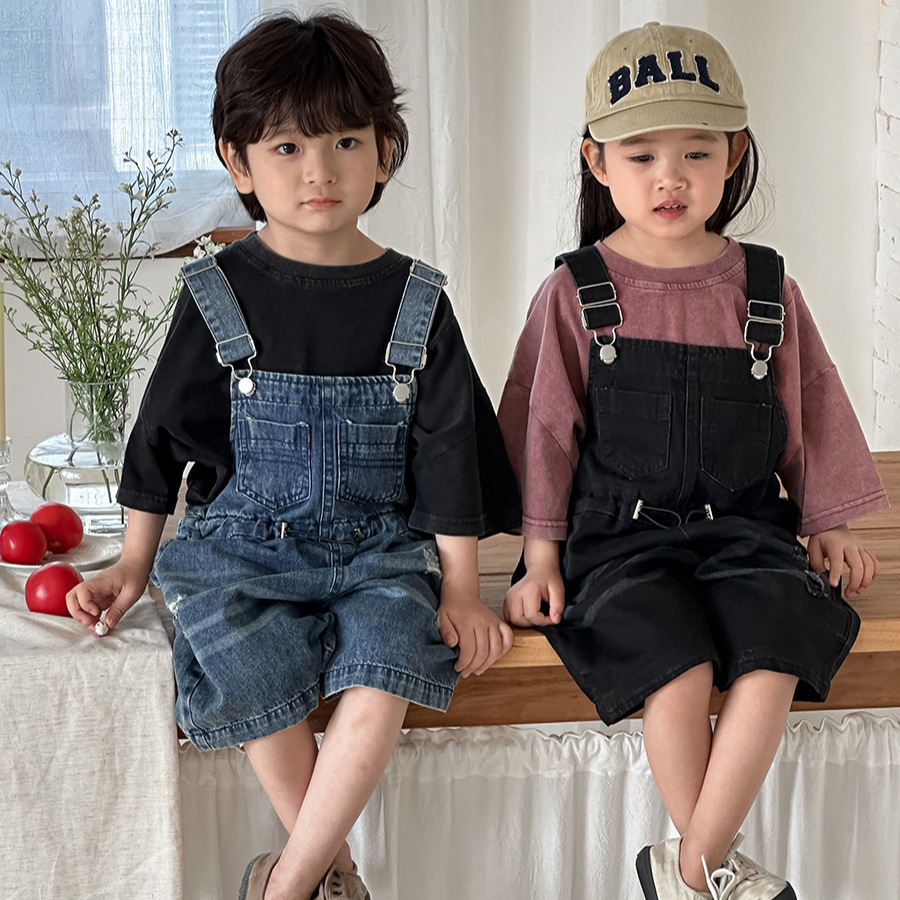 ชุดเอี๊ยมยีนส์เด็กแบบยูนิเซ็กซ - Kids Outdoor Jumpsuit บทวิจารณ์และราคา
