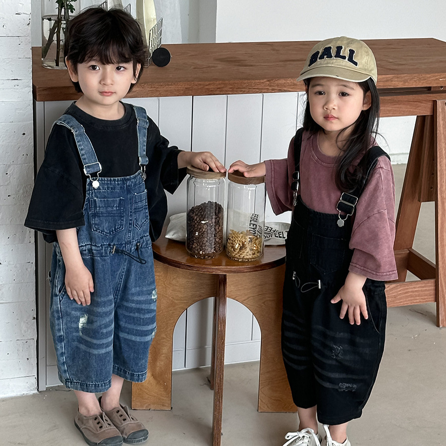 ชุดเอี๊ยมยีนส์เด็กแบบยูนิเซ็กซ - Kids Outdoor Jumpsuit บทวิจารณ์และราคา