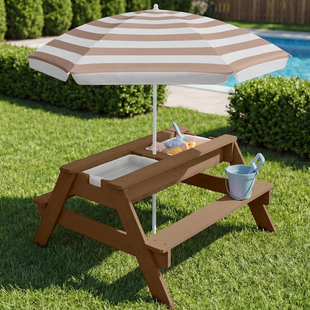 โต๊ะปิกนิกเด็กพร้อมร่ม, โต๊ะทร - Kids Outdoor Picnic Table บทวิจารณ์และราคา