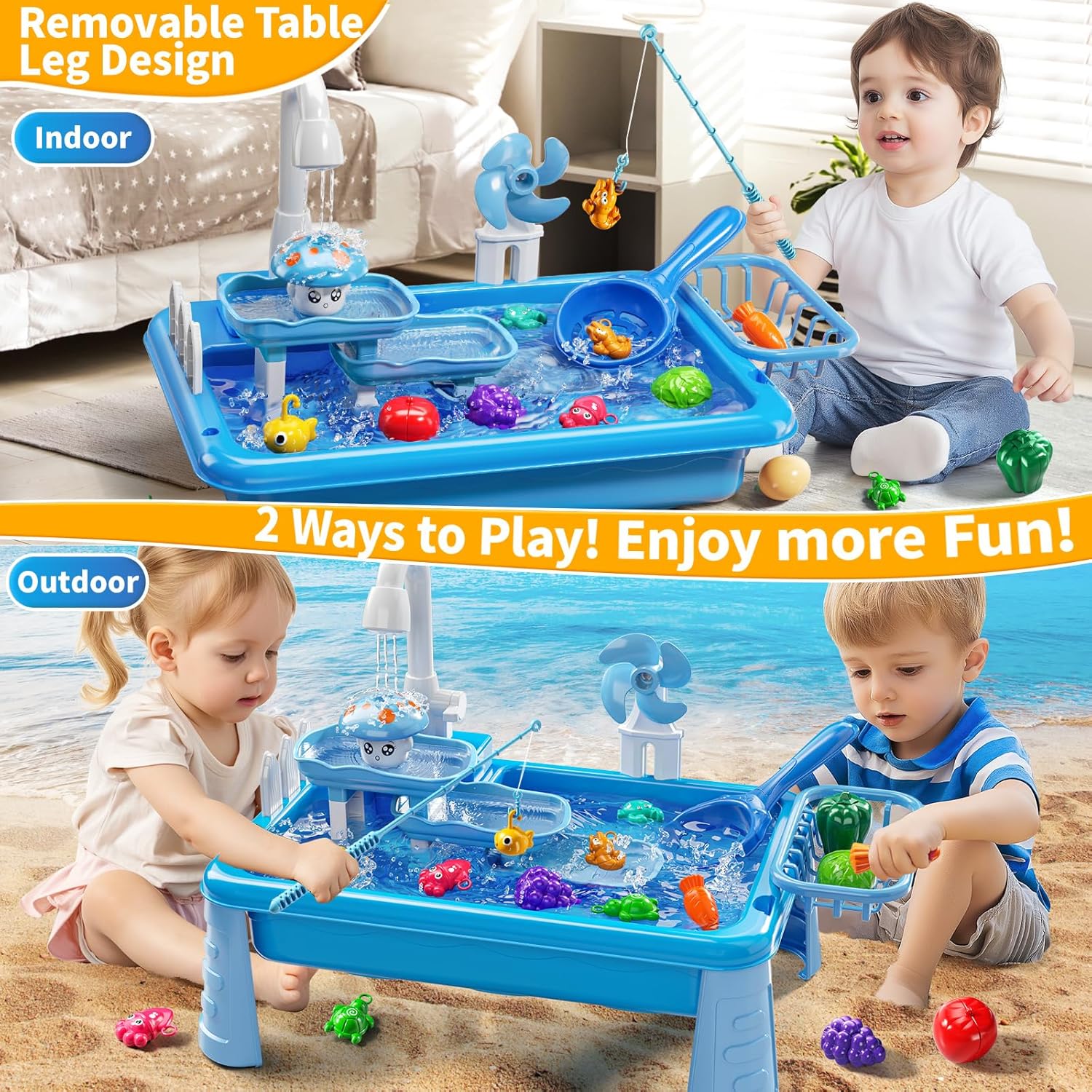 โต๊ะเล่นน้ำสำหรับเด็ก พร้อมอ่า - Kids Outdoor Picnic Table บทวิจารณ์และราคา