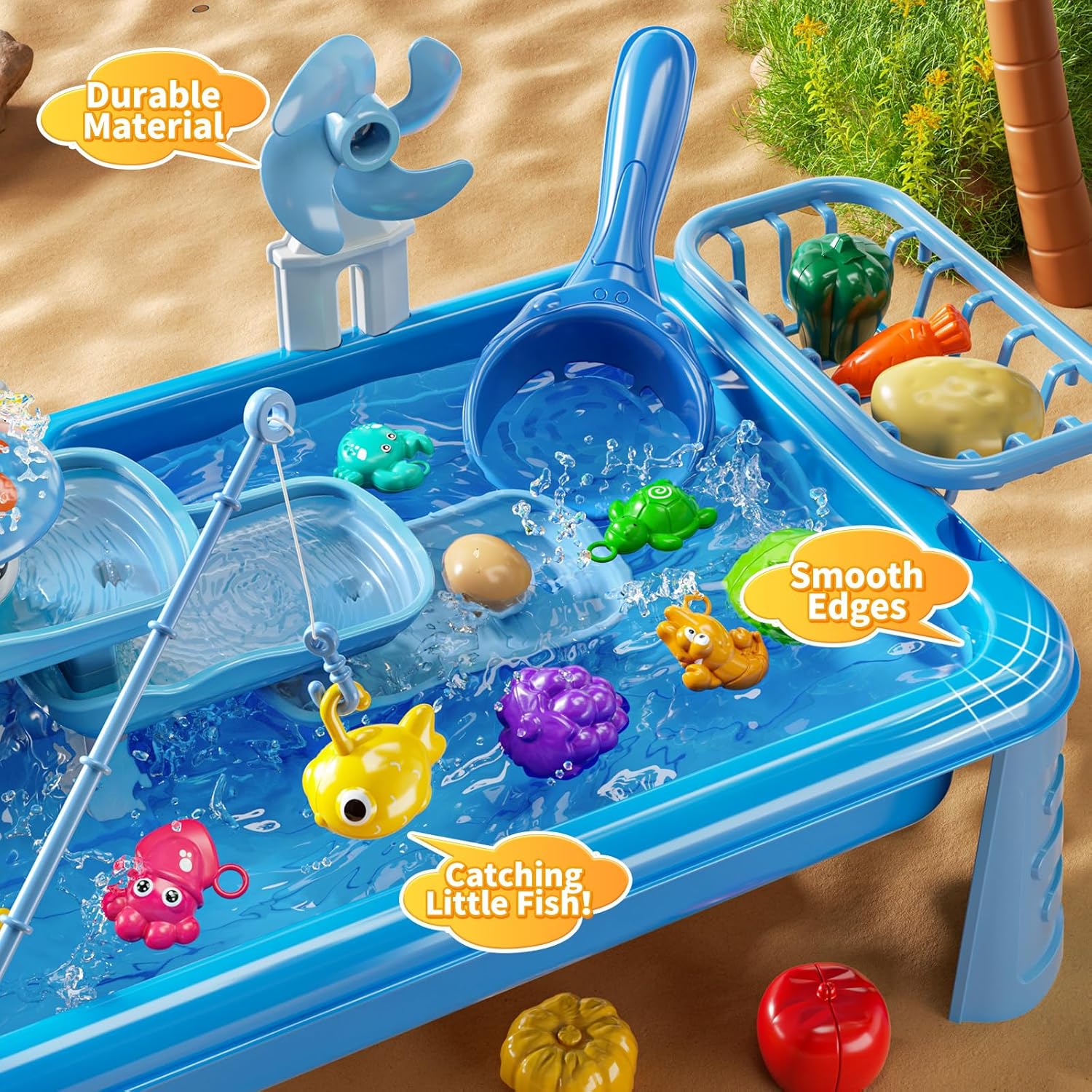 โต๊ะเล่นน้ำสำหรับเด็ก พร้อมอ่า - Kids Outdoor Picnic Table บทวิจารณ์และราคา