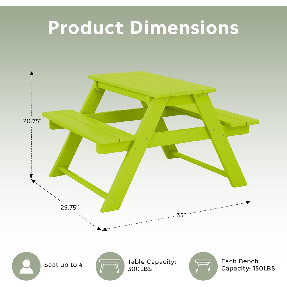 โต๊ะปิกนิกพลาสติก HDPE สำหรับเ - Kids Outdoor Picnic Table บทวิจารณ์และราคา