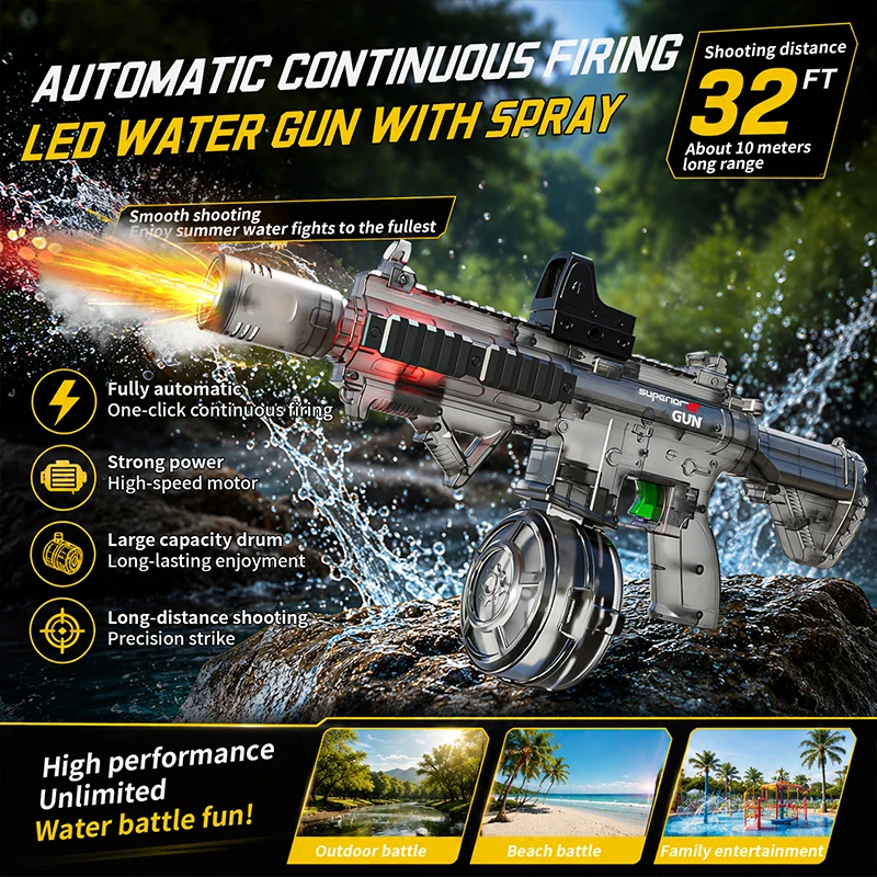 ปืนฉีดน้ำอัตโนมัติสำหรับเด็ก พ - Water Gun Soaker บทวิจารณ์และราคา