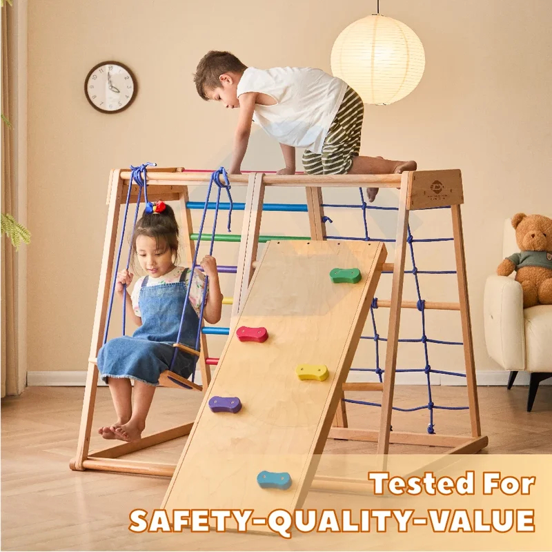 ชุดโครงสร้างปีนป่ายไม้สำหรับเด - Kids Outdoor Climbing Structure บทวิจารณ์และราคา