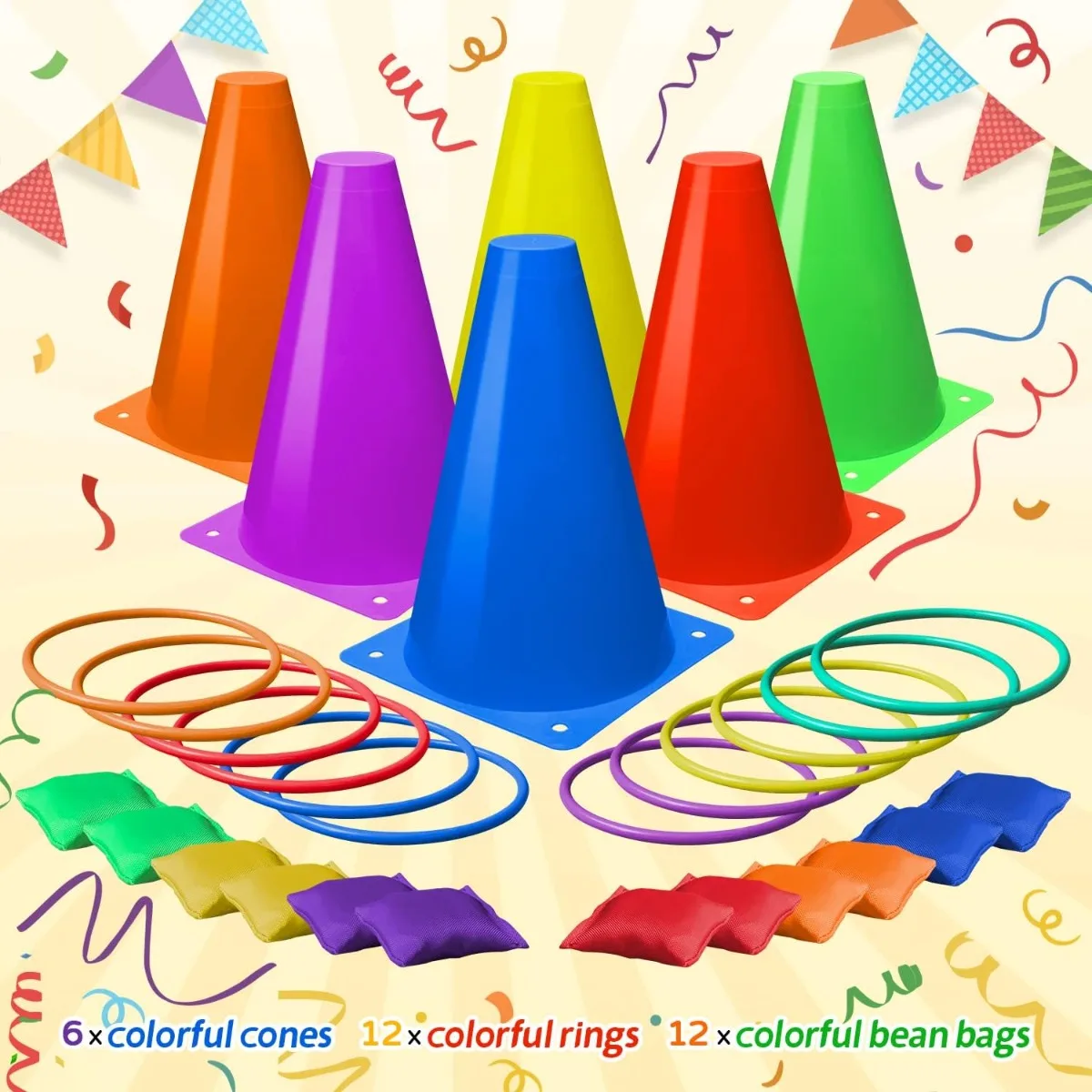 3 ใน 1 พลาสติก Cones Bean กระเ - Kids Outdoor Bean Bag บทวิจารณ์และราคา